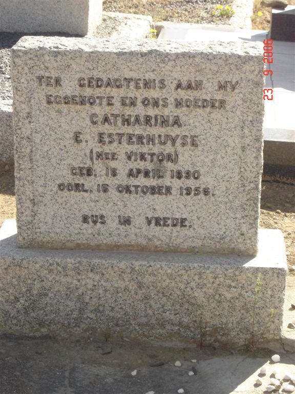 ESTERHUYSE Catharina Elizabeth nee VIKTOR 1890-1956