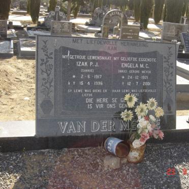 MERWE Izak P.J., van der 1917-1996 &amp; Engela M.C. MEYER 1921-2001
