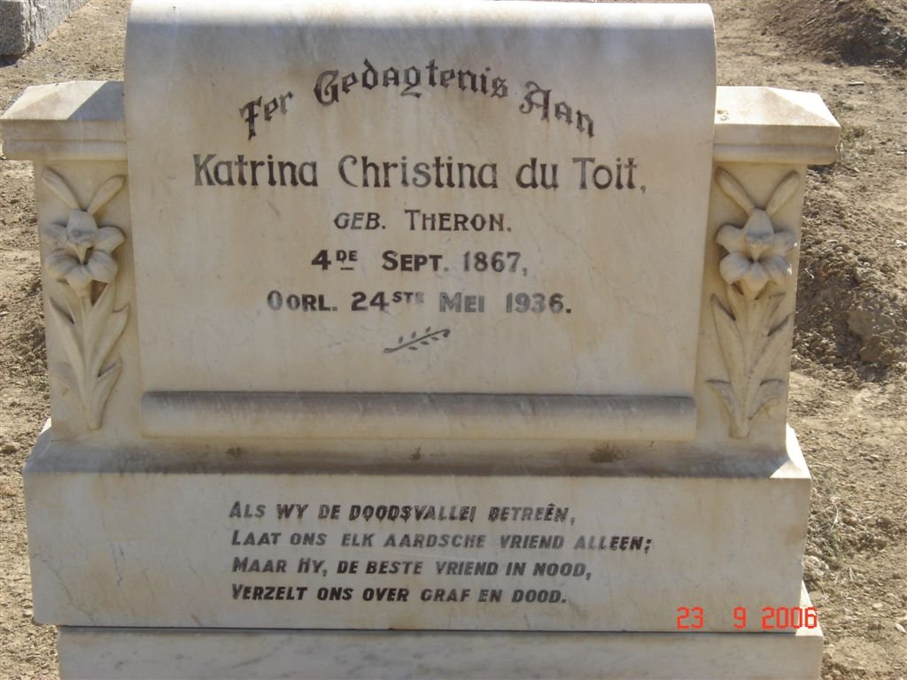 TOIT Katrina Christina, du nee THERON 1867-1936