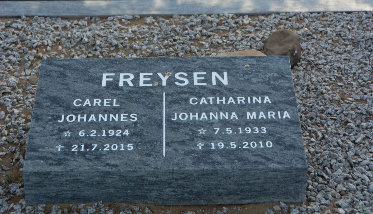 FREYSEN Carel Johannes 1924-2015 &amp; Catharina Johanna Maria 1933-2010