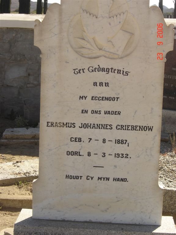 GRIEBENOW Erasmus Johannes 1887-1932