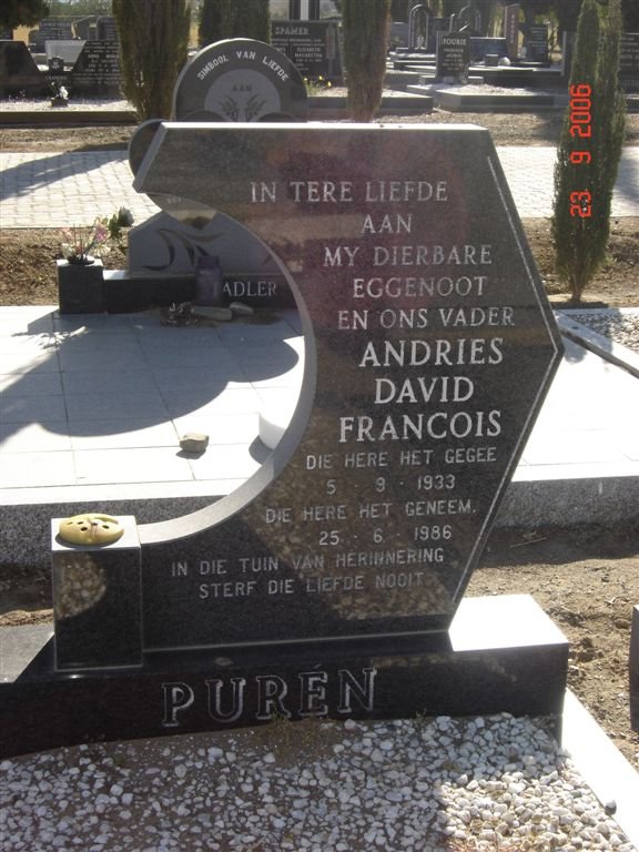 PUREN Andries David Francois 1933-1986