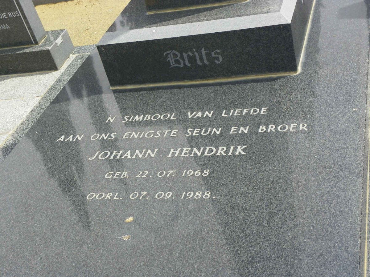 BRITS Johann Hendrik 1968-1988