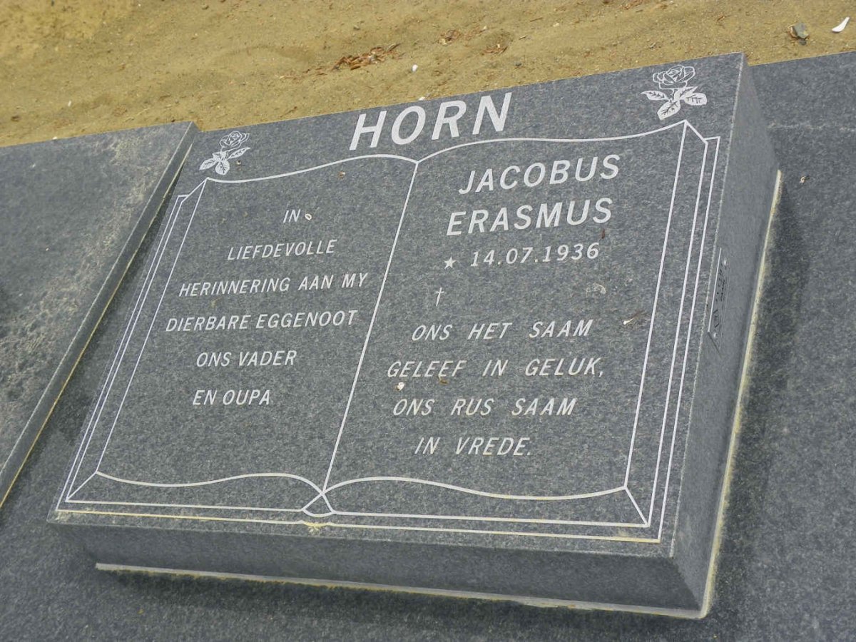 HORN Jacobus Erasmus 1936- &amp; Ralie Magdalena 1941-2017