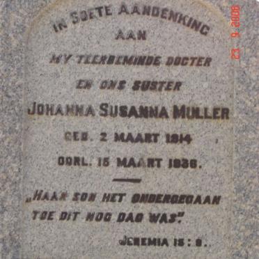 MULLER Johanna Susanna 1914-1936