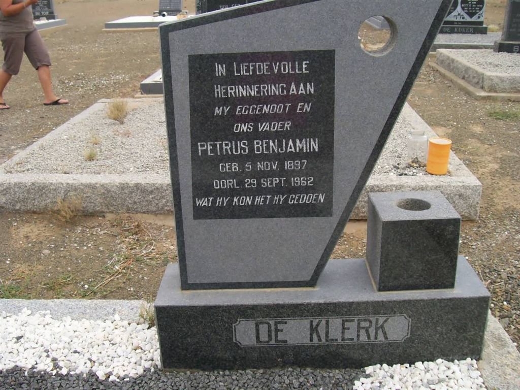 KLERK Petrus Benjamin, de 1897-1962