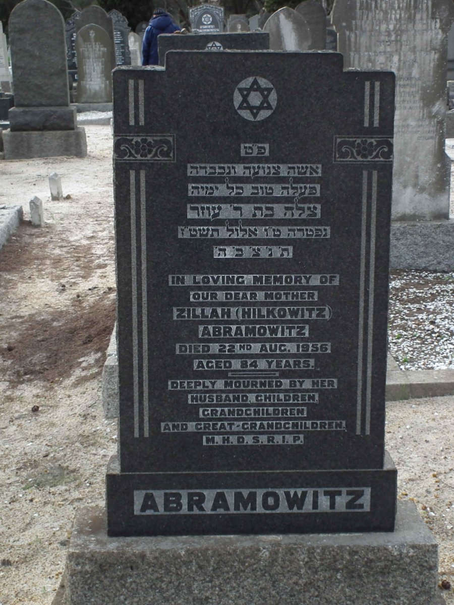 ABRAMOWITZ Zillah nee HILKOWITZ -1956