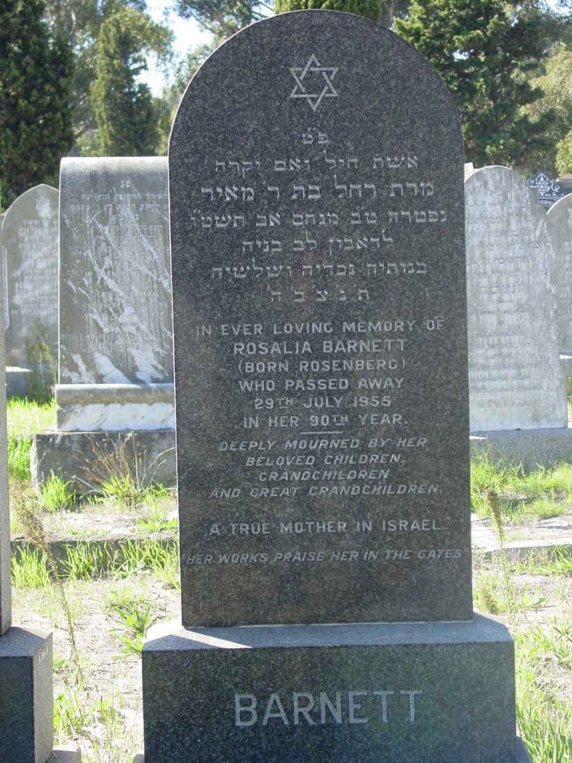 BARNETT Rosalia nee ROSENBERG -1955