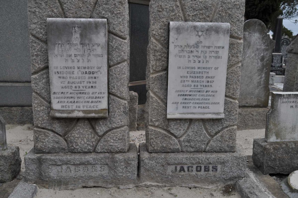 JACOBS Isidore -1936 &amp; Elizabeth -1957