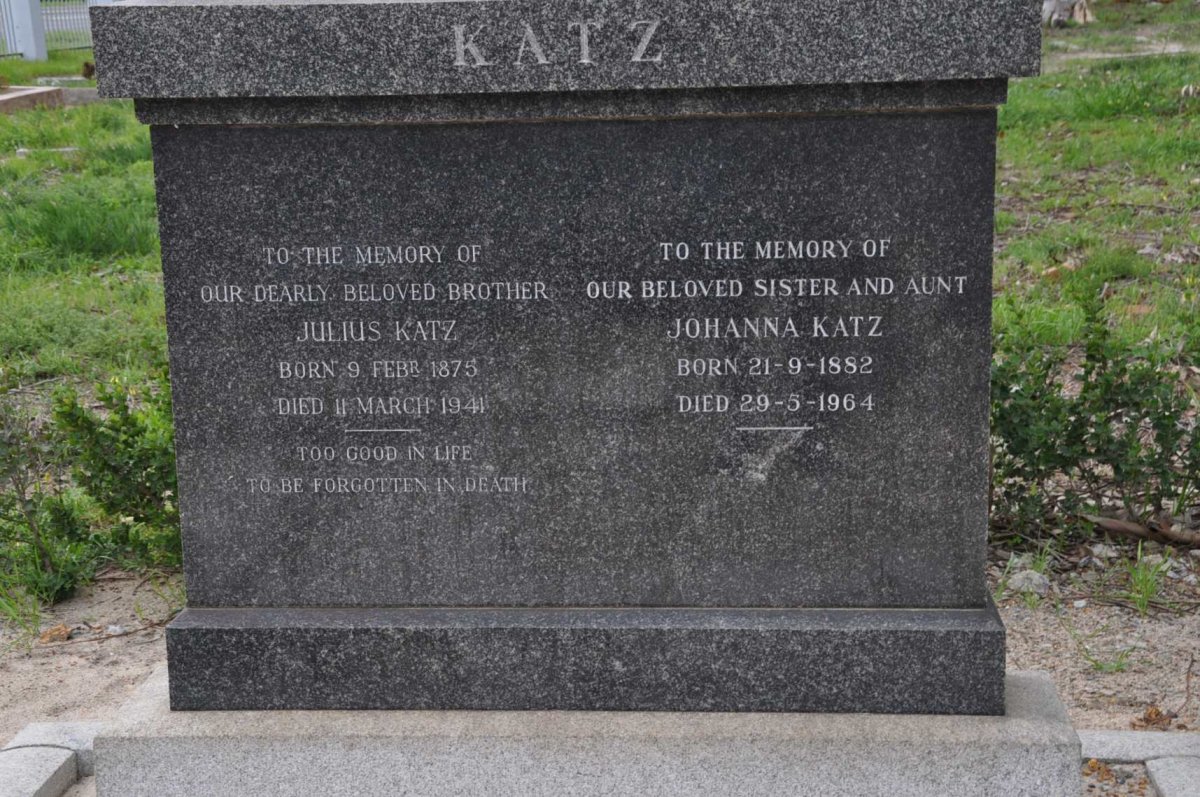 KATZ Julius 1875-1941 &amp; Johanna 1882-1964