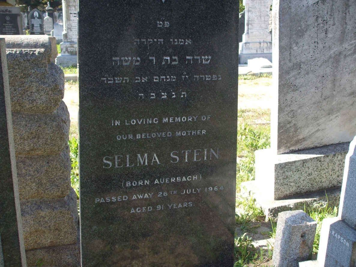 STEIN Selma nee AUERBACH -1964 