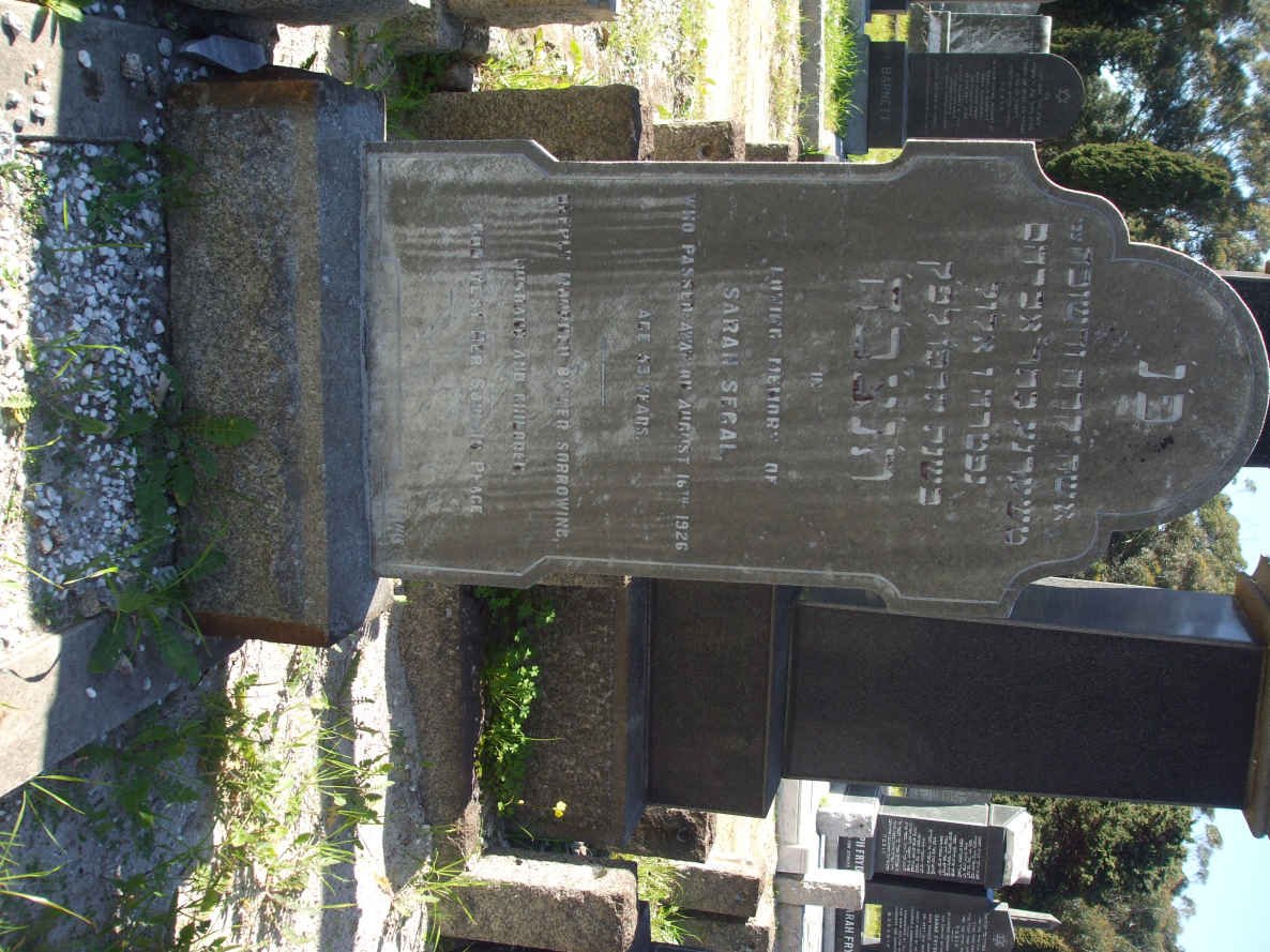 SEGAL Sarah  -1926