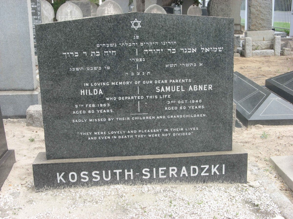 SIERADZKI Samuel Abner, KOSSUTH- -1940 & Hilda -1963
