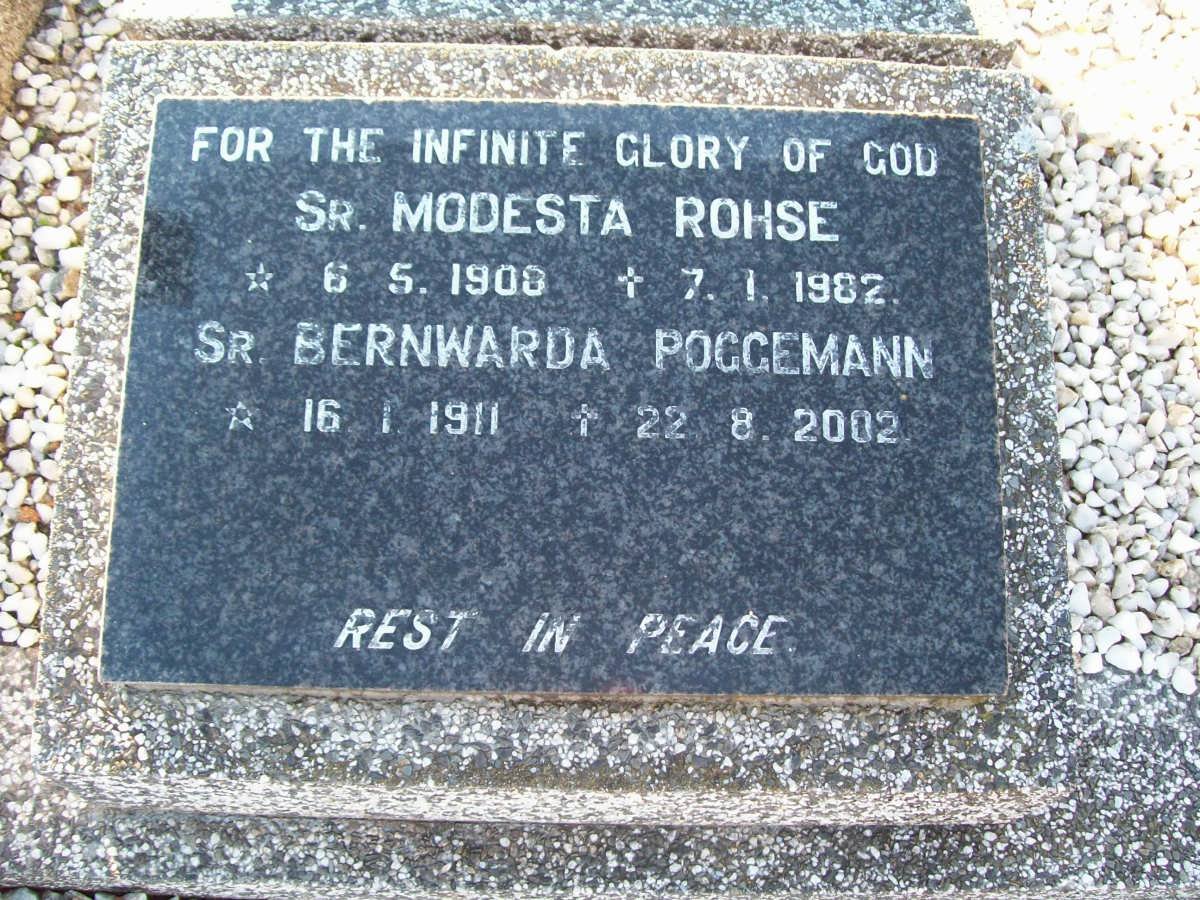 ROHSE Modesta 1908-1982 :: POGGEMANN Bernwarda 1911-2002