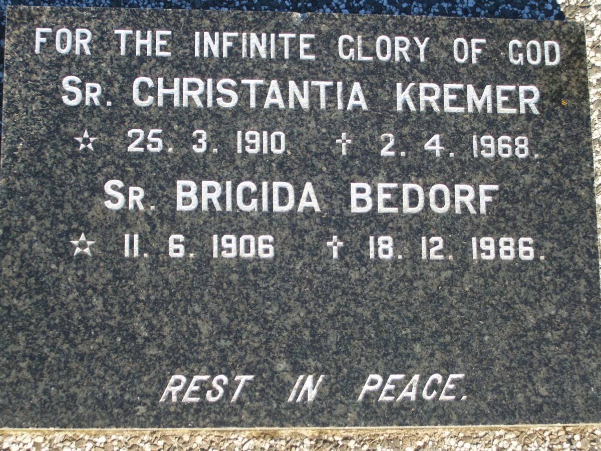 KREMER Christantia 1910-1968 :: BEDORF Brigida 1906-1986