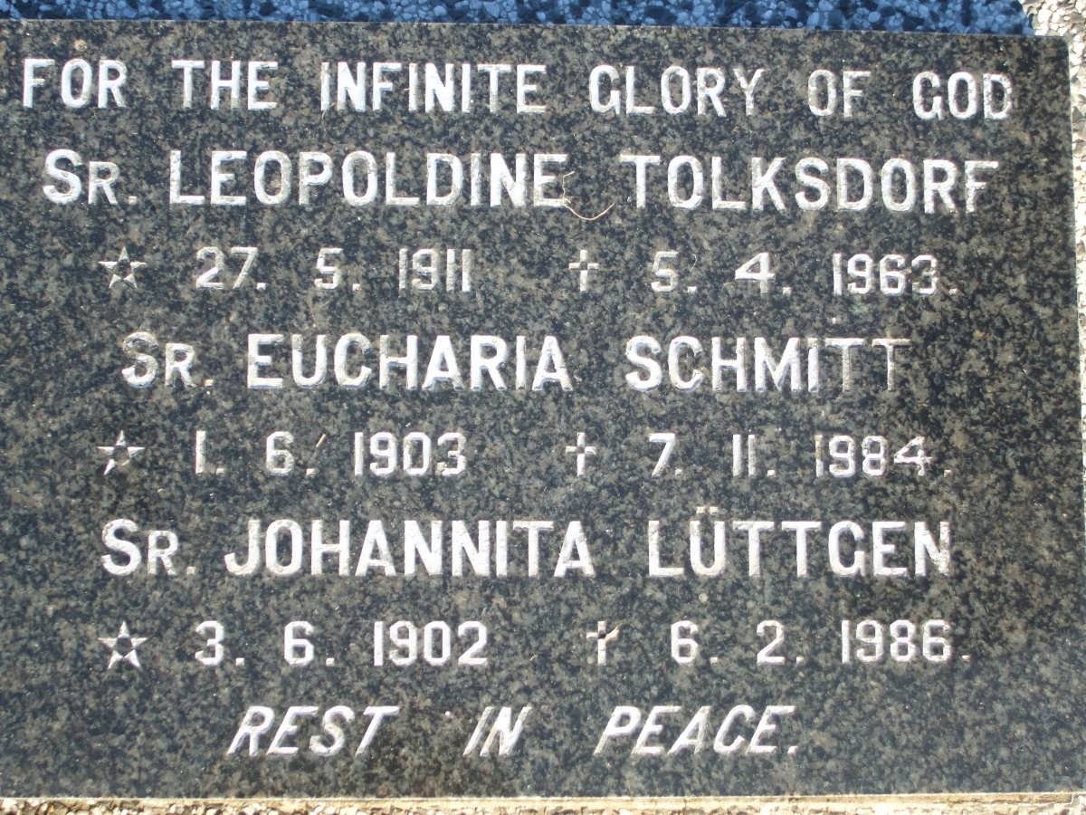 TOLKSDORF Leopoldine 1911-1963 :: SCHMITT Eucharia 1903-1984 :: LUTTGEN Johannita 1902-1986