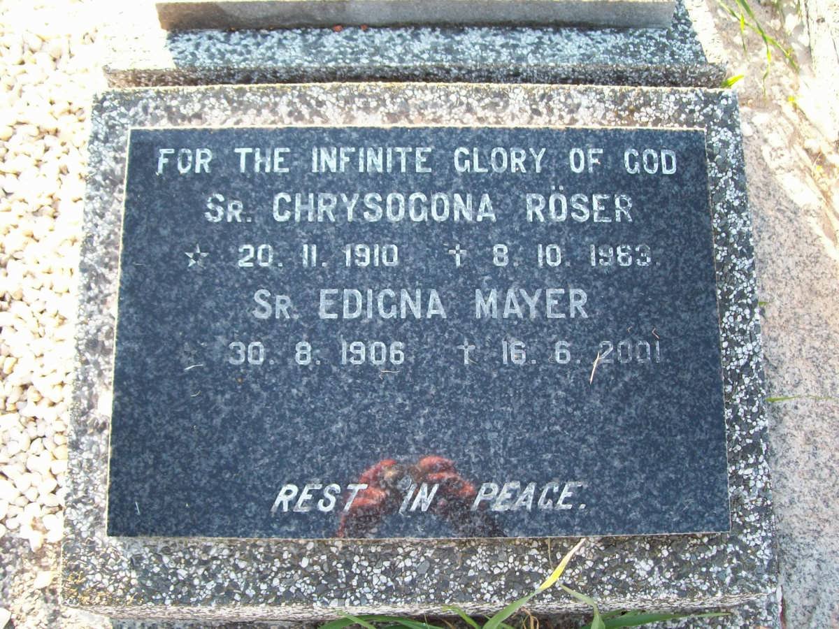 ROSER Chrysogona 1910-1983 :: MAYER Edigna 1906-2001