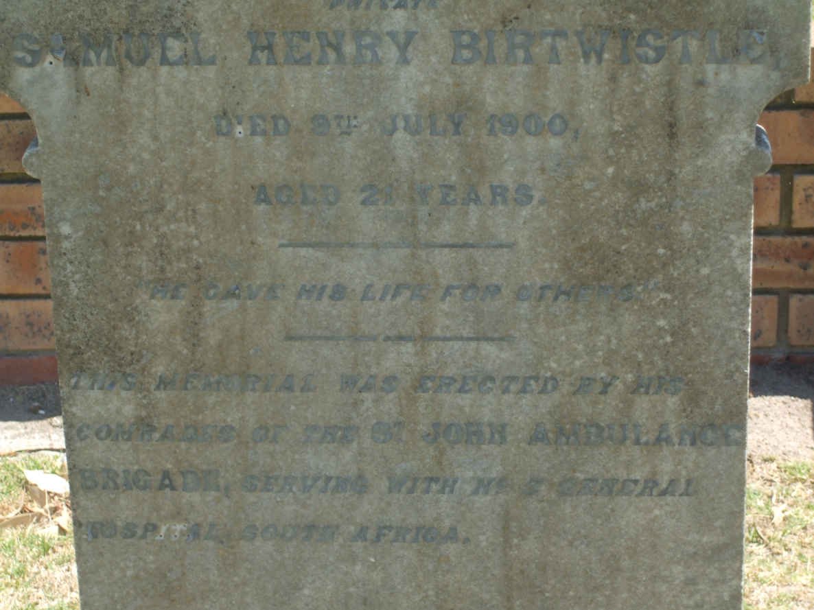 BIRTWISTLE Samuel Henry -1900