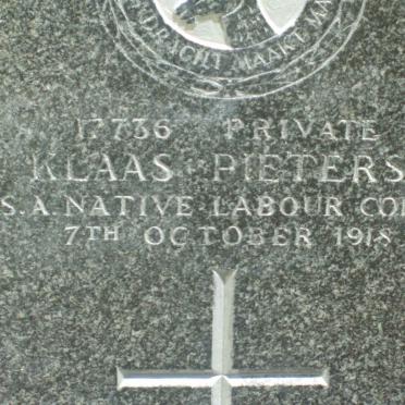 PIETERSE Klaas −1918