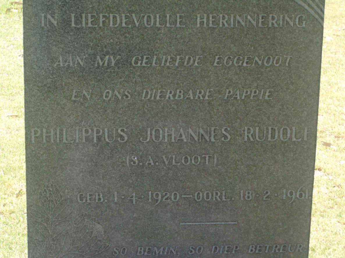 RUDOLF Philippus Johannes 1920-1961