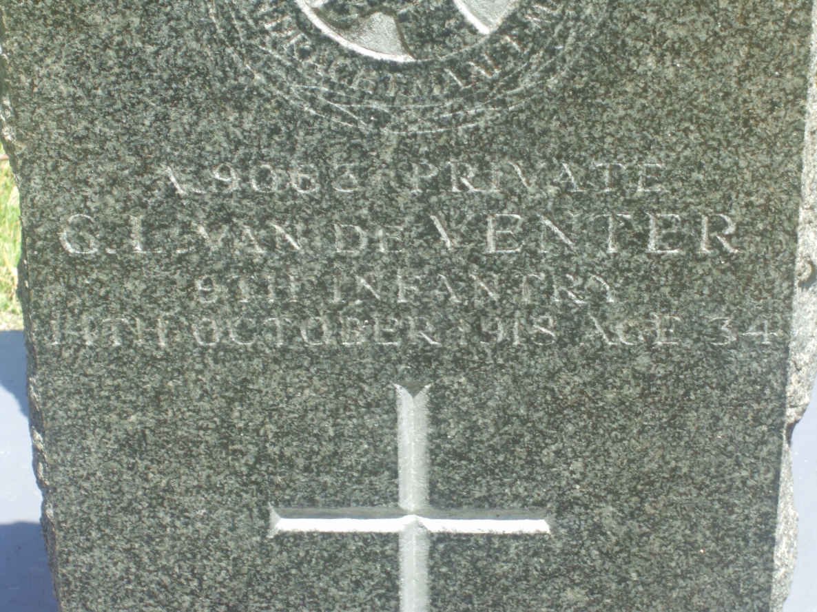 VENTER G.I., van de −1918
