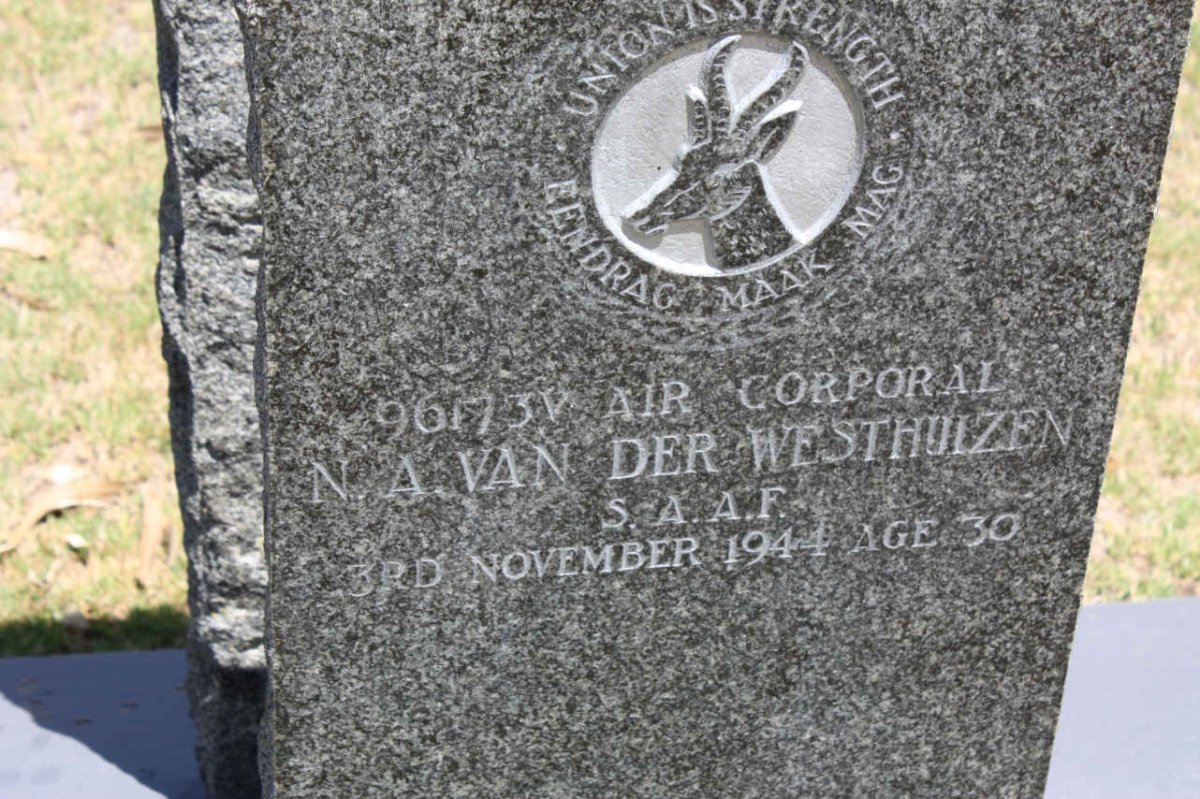 WESTHUIZEN N.A., van der -1944