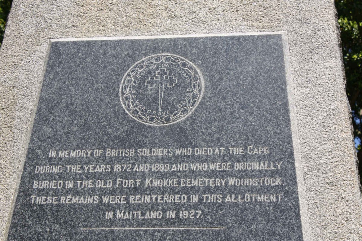 2. Monument to British soldiers who died 1872-1899 