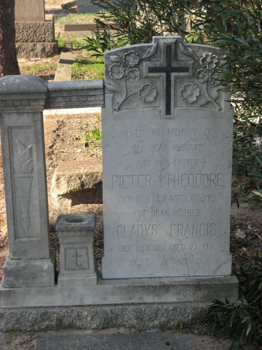 ? Pieter Theodore -1959 &amp; Gladys Francis -1987