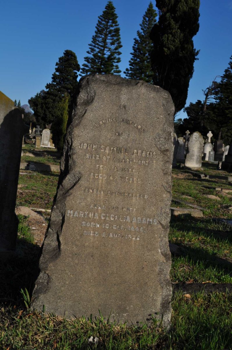 ADAMS John Samuel -1908 &amp; Martha Cecelia 1846-1935
