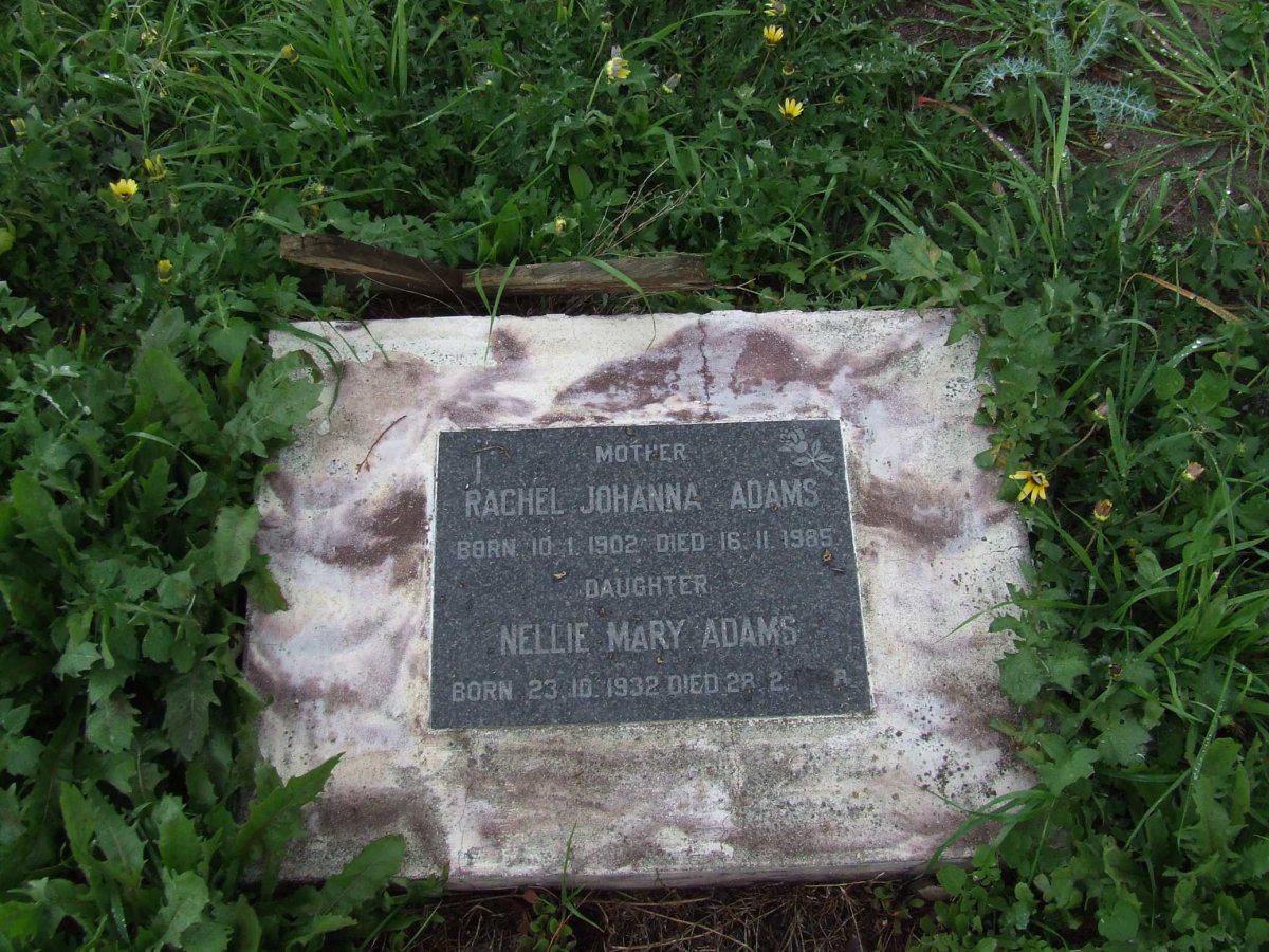 ADAMS Rachel Johanna 1902-1985 :: ADAMS Nellie Mary 1932-