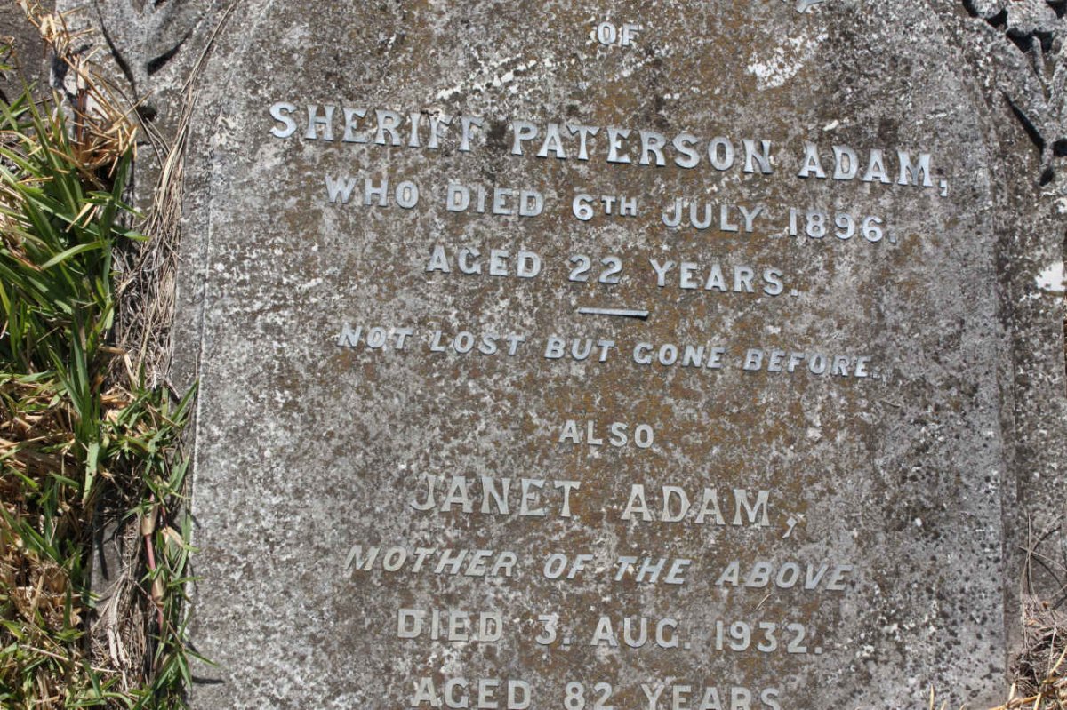 ADAM Sheriff Paterson -1896 :: ADAM Janet -1932