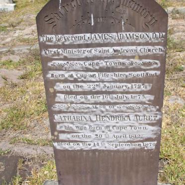 ADAMSON James 1797-1875 &amp; Catharina Hendrika AURET 1812-1870