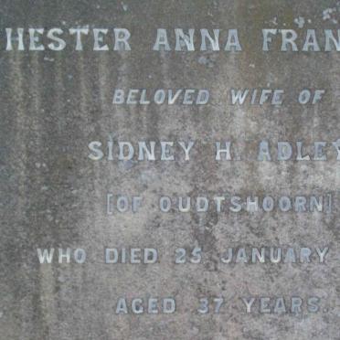 ADLEY Hester Anna Francina   -1903 