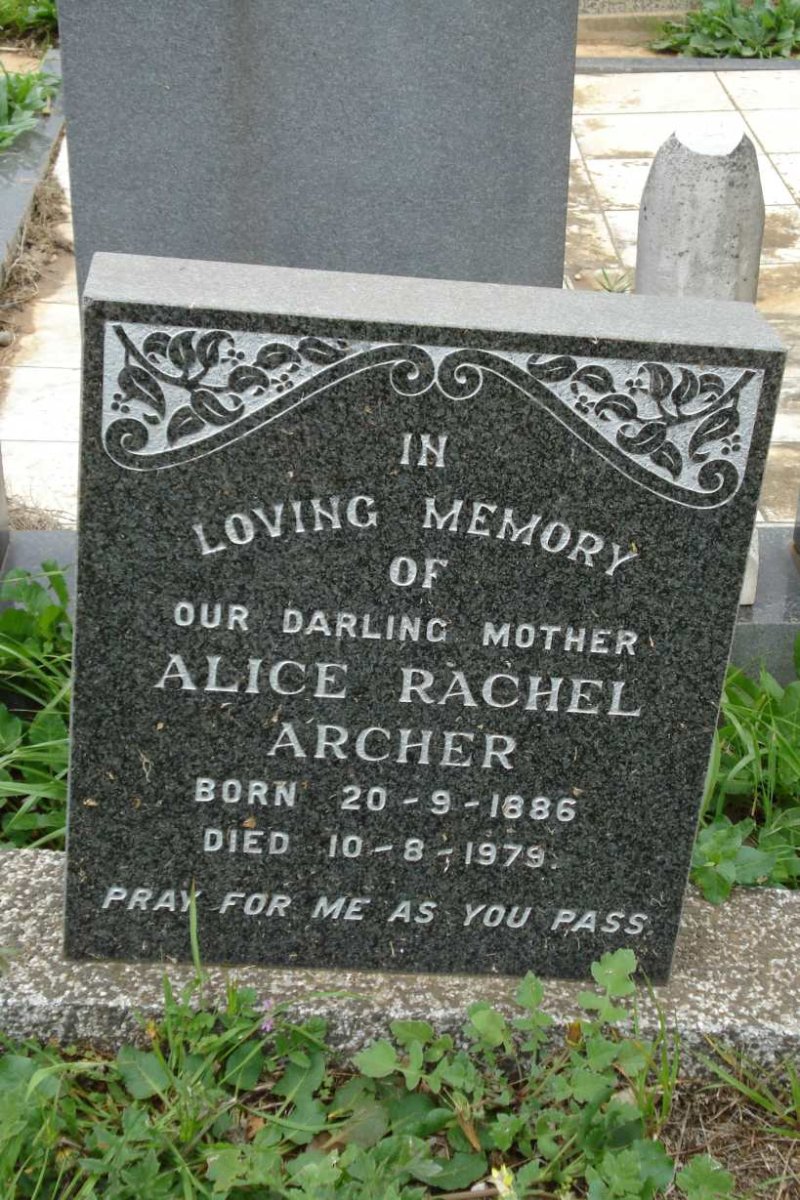 ARCHER Alice Rachel 1886-1979
