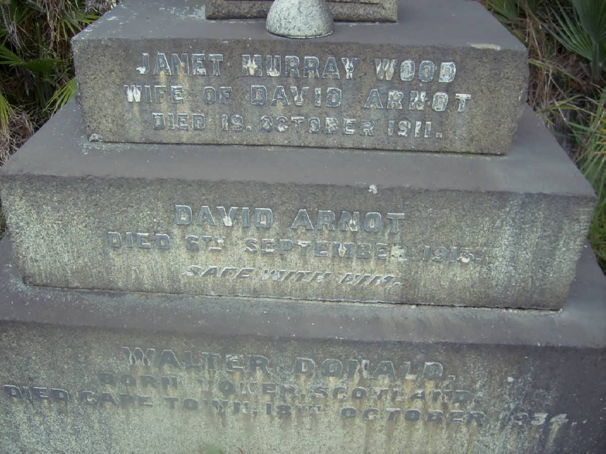 ARNOT David -1913 &amp; Janet Murray WOOD -1911