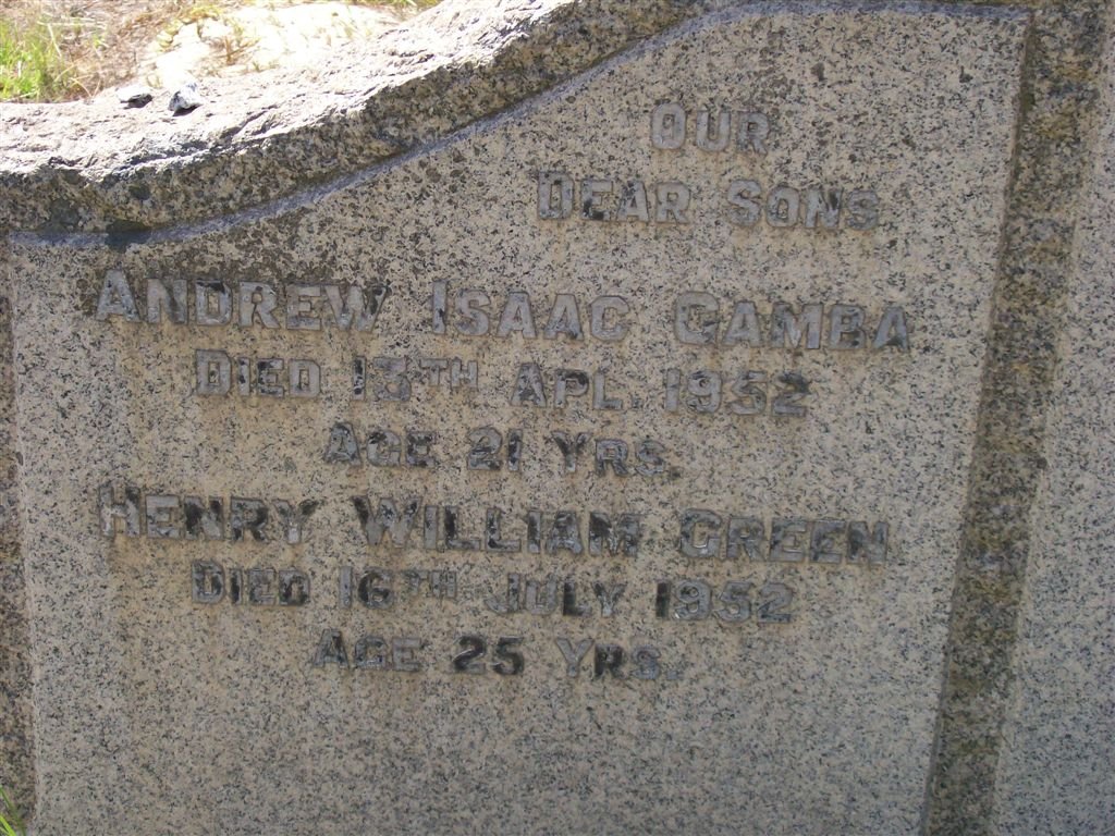 GAMBA Andrew Isaac -1952 :: GREEN Henry William  -1952