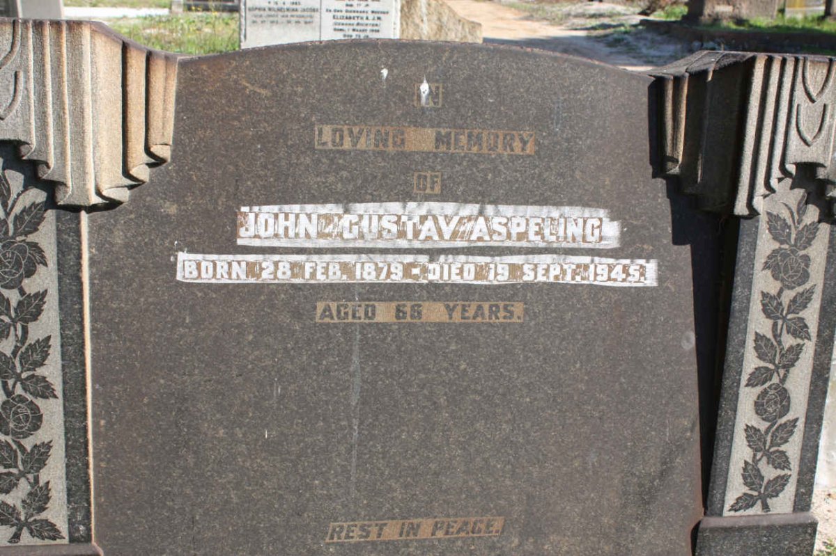 ASPELING John Gustav 1879-1945