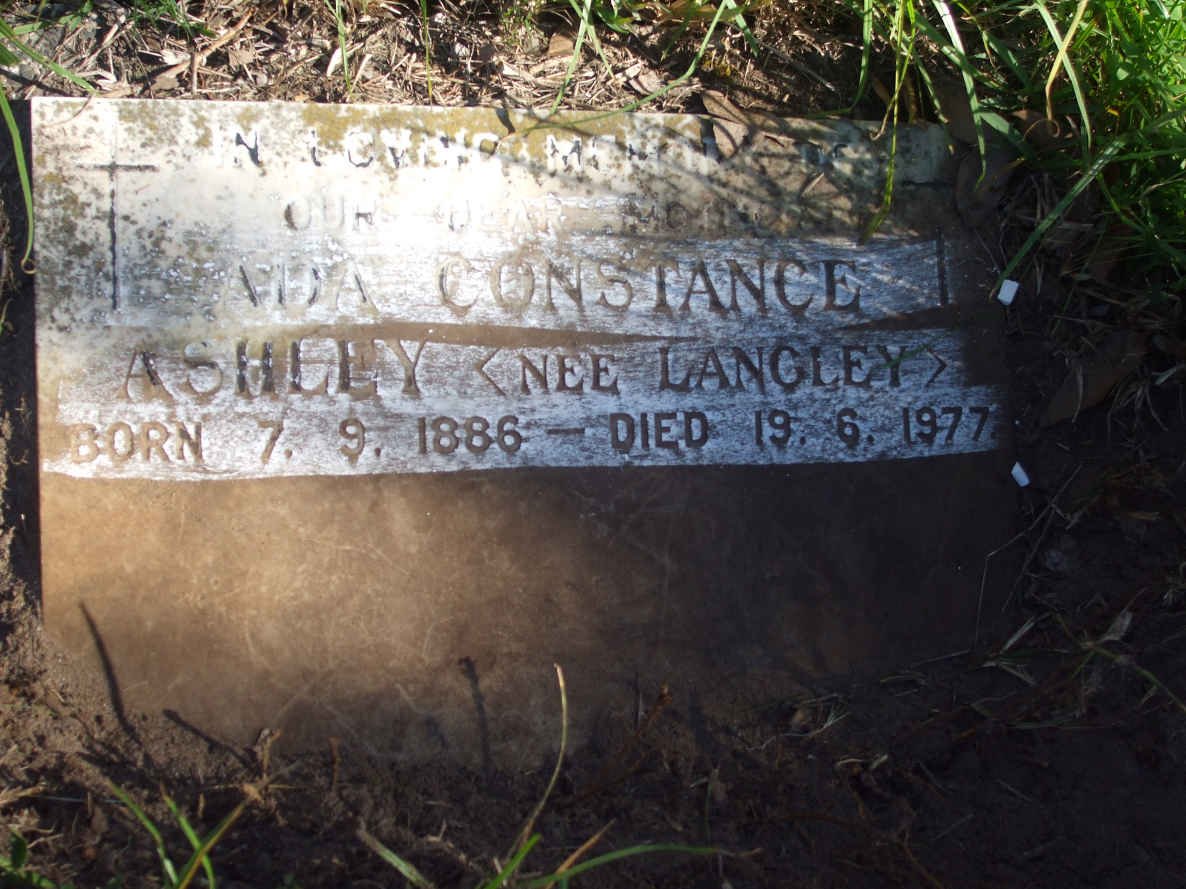 ASHLEY ? Constance nee LANGLEY 1886-1977