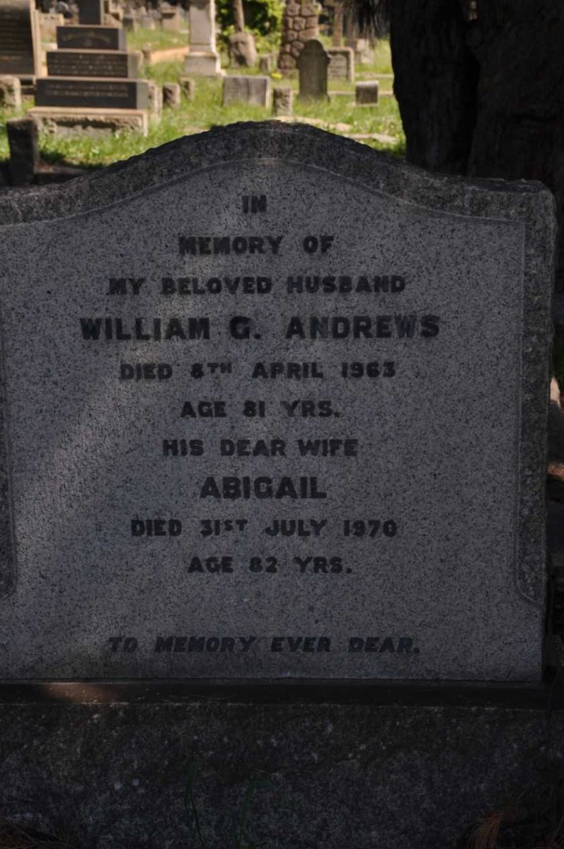 ANDREWS William G. -1963 &amp; Abigail -1970