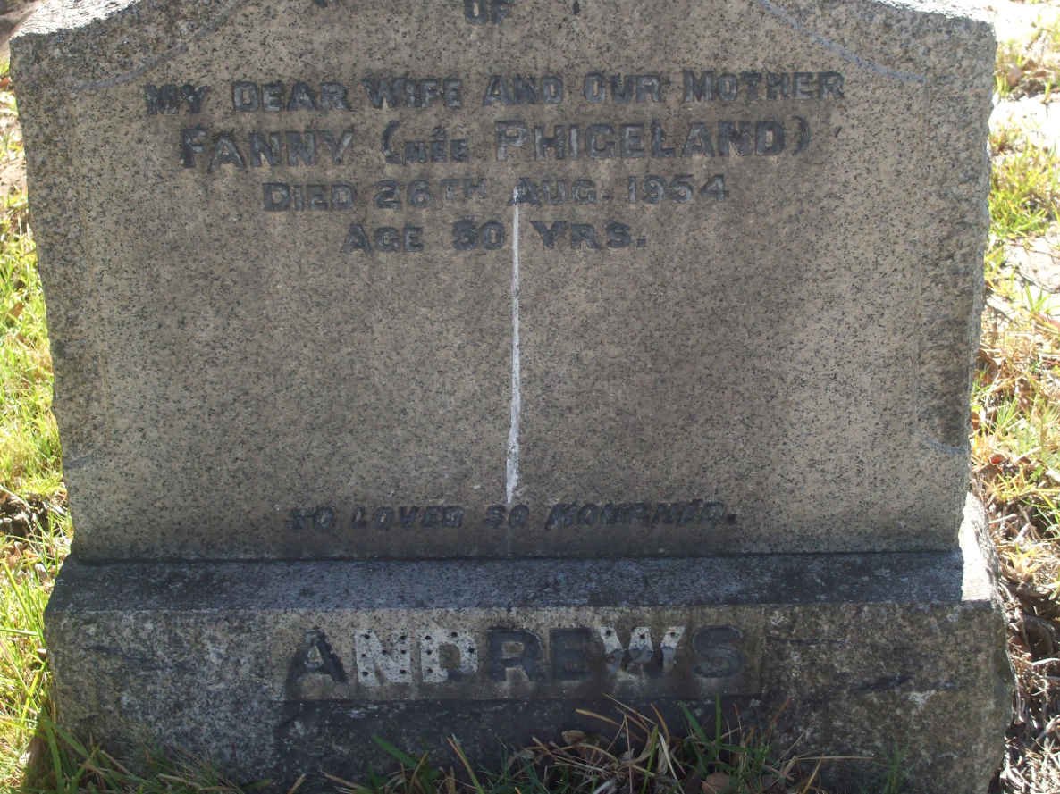 ANDREWS Fanny nee PHIGELAND -1954