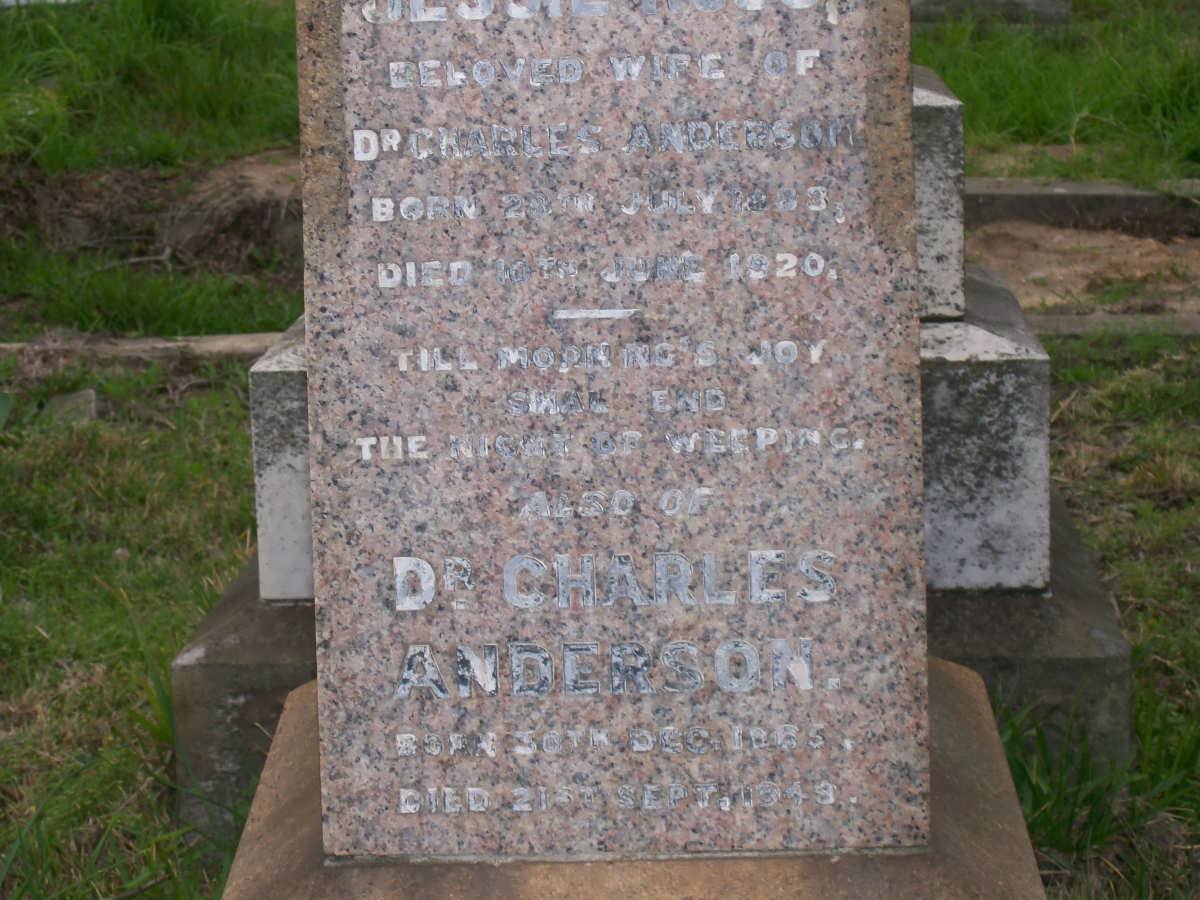 ANDERSON Charles 1885-1949 &amp; Jessie ROSS 1883-1920