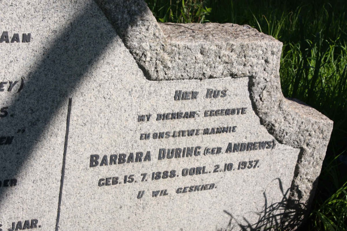 DURING Barbara nee ANDREWS 1888-1937