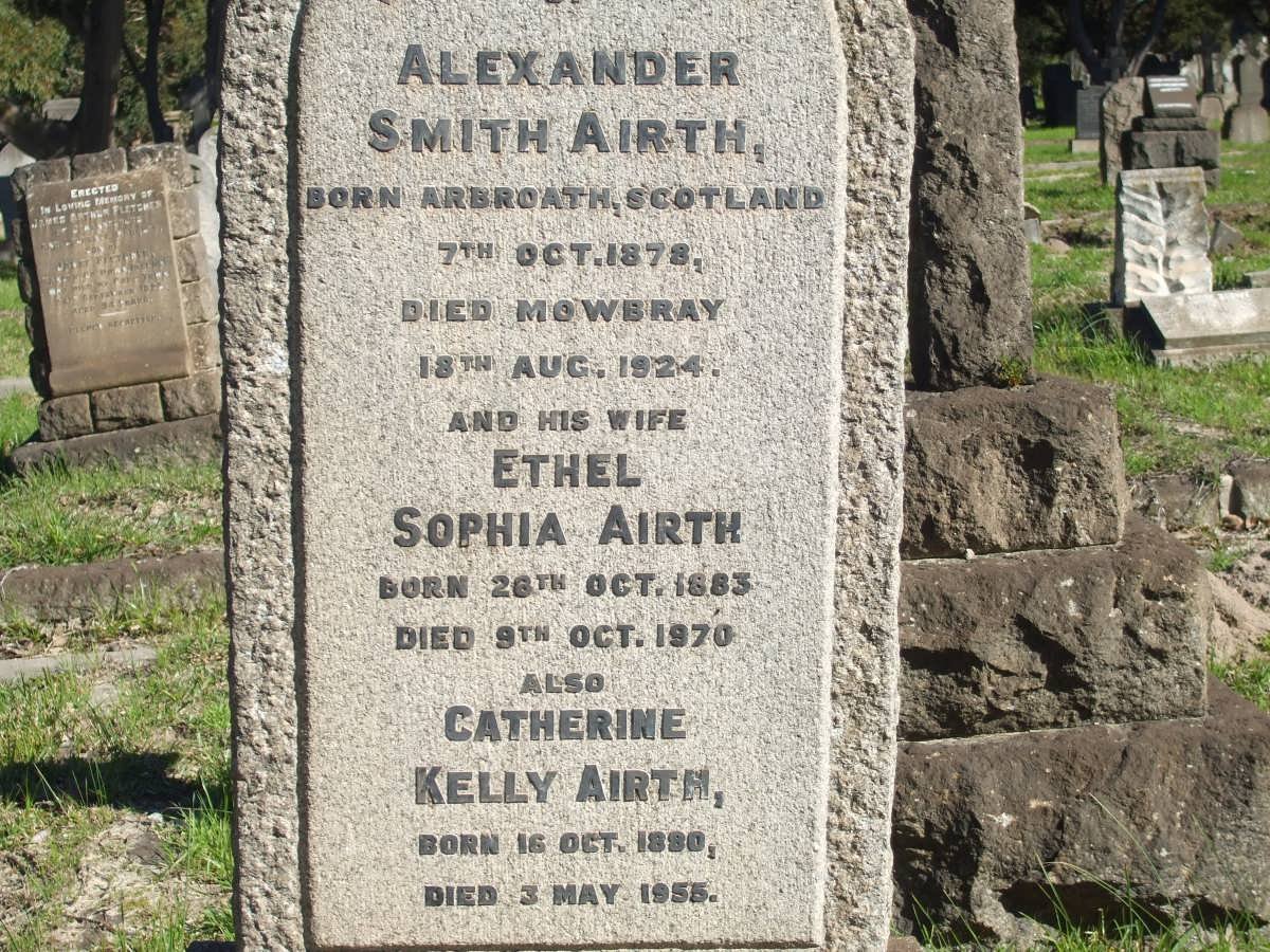 AIRTH Alexander Smith 1878-1924 &amp; Ethel Sophia 1883-1970 :: AIRTH Catherine Kelly 1890-1955