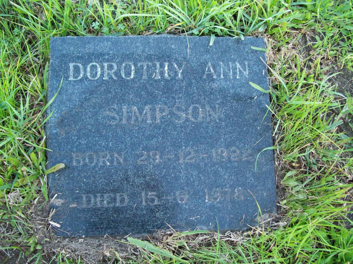 SIMPSON Dorothy Ann 1922-1978