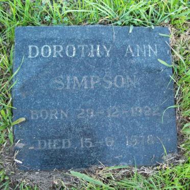 SIMPSON Dorothy Ann 1922-1978