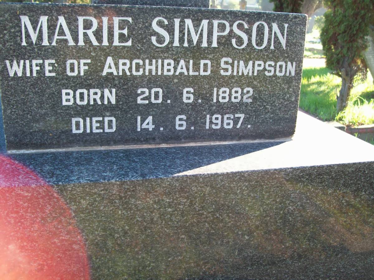 SIMPSON Marie 1882-1967