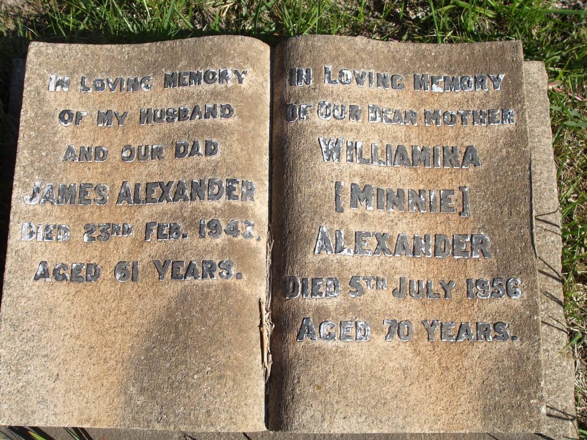 ALEXANDER James -1943 &amp; Williamina -1956