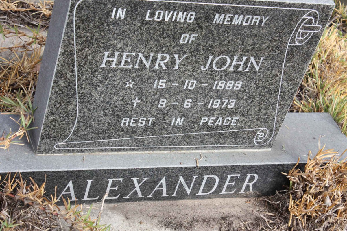 ALEXANDER Henry John 1899-1973