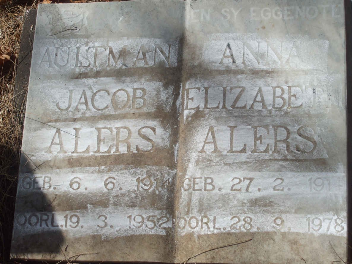 ALERS Aultman Jacob 1914-1952 &amp; Anna Elizabeth 1914-1978
