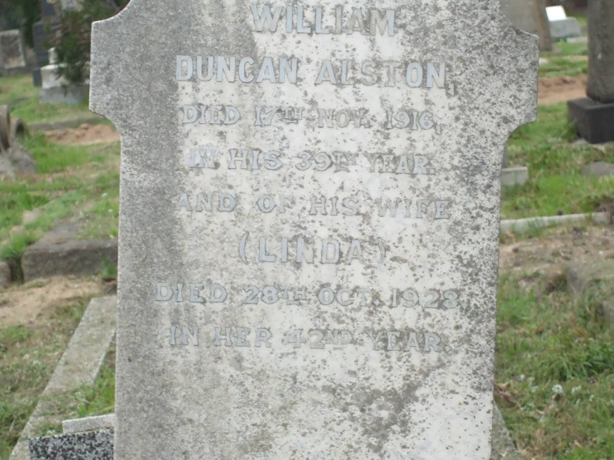 ALSTON Duncan -1916 &amp; Linda -1928